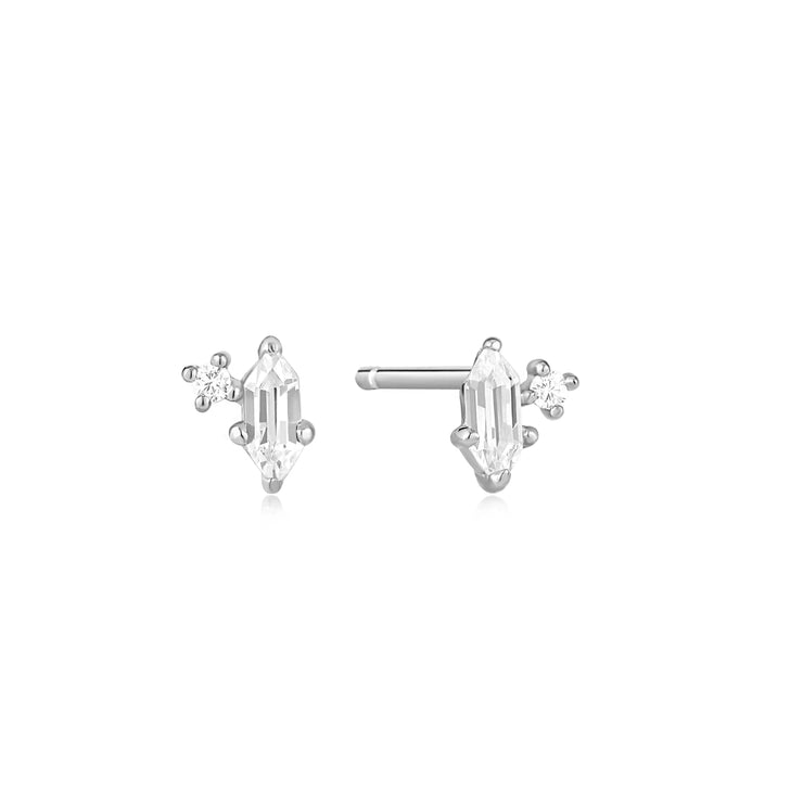 Ania Haie 925 Sterling Silver Sparkle Emblem Stud Earrings with CZ Stones. Bichsel Jewelry in Sedalia, MO. Shop jewelry styles online or in-store today!