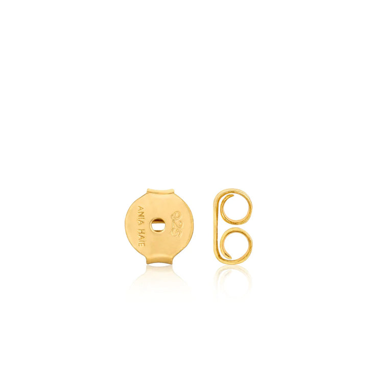 Ania Haie Gold Triple Mini Hoop Pearl Huggies. 14K yellow gold plated on 925 sterling silver. Bichsel Jewelry in Sedalia, MO. Shop online or in-store today!