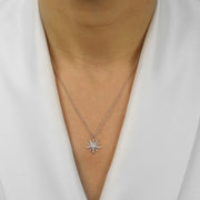 Silver Diamond Star Pendant