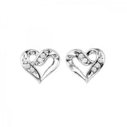 Sterling Silver Heart Shape Studs with 0.02ct Round Diamonds. Bichsel Jewelry in Sedalia, MO. Shop styles online or in-store today!