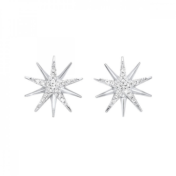 Sterling Silver 0.10ct Diamond Star Stud Earrings. Bichsel Jewelry in Sedalia, MO. Matching necklace available. Shop online or in-store today!