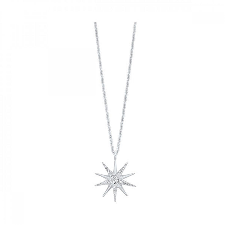 Sterling Silver 0.18ct Diamond Star Necklace. Bichsel Jewelry in Sedalia, MO. Matching earrings available. Shop online or in-store today!