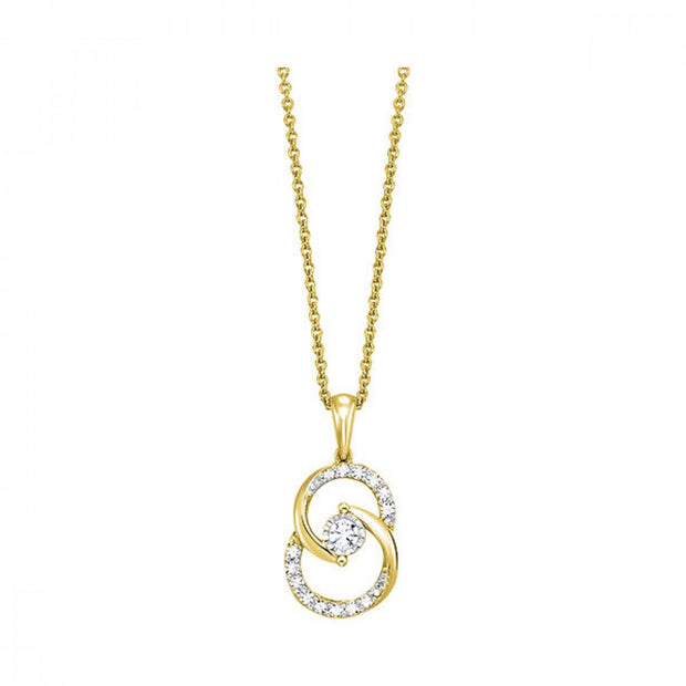 14K Yellow Gold Round 0.25ct Diamond Infinity Necklace. Bichsel Jewelry in Sedalia, MO. Shop diamond styles online or in-store today!