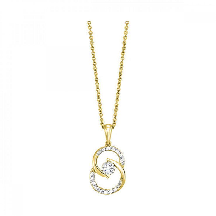 14K Yellow Gold Round 0.25ct Diamond Infinity Necklace. Bichsel Jewelry in Sedalia, MO. Shop diamond styles online or in-store today!