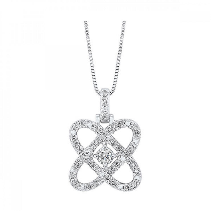 Sterling Silver 0.25ct Diamond Clover Necklace. Bichsel Jewelry in Sedalia, MO. Shop diamond styles online or in-store today!