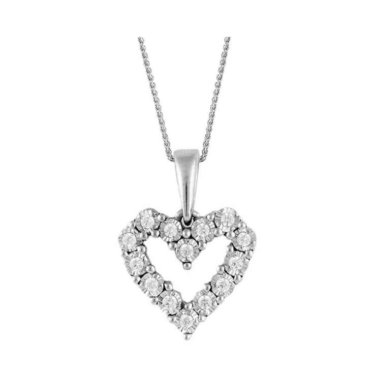 Sterling Silver 0.10ct Diamond Heart Necklace. Bichsel Jewelry in Sedalia, MO. Shop jewelry styles online or in-store today!