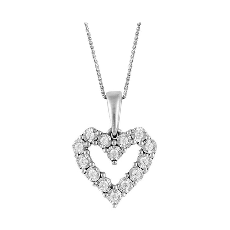 Sterling Silver 0.10ct Diamond Heart Necklace. Bichsel Jewelry in Sedalia, MO. Shop jewelry styles online or in-store today!