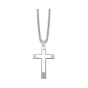 Men's Sterling Silver Cutout Cross Pendant with Curb Chain. Bichsel Jewelry in Sedalia, MO. Shop styles online or in-store today! 