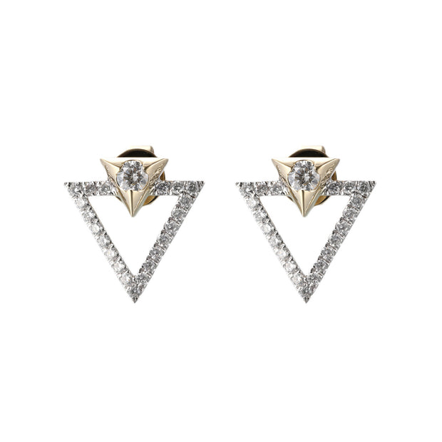 14K Yellow & White Gold 0.50ct Diamond Double Triangle Stud Earrings. Bichsel Jewelry in Sedalia, MO. Shop diamond styles online or in-store today!