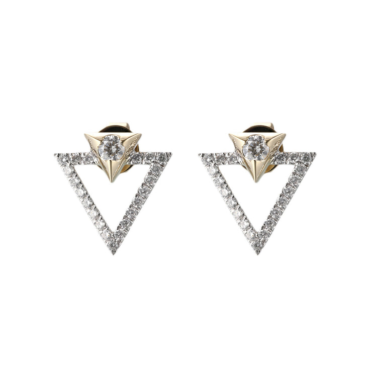 14K Yellow & White Gold 0.50ct Diamond Double Triangle Stud Earrings. Bichsel Jewelry in Sedalia, MO. Shop diamond styles online or in-store today!