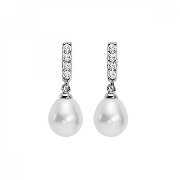 Diamond-Accented Sterling Silver Pearl Drop Dangle Earrings. Bichsel Jewelry in Sedalia, MO. Shop pearl styles online or in-store today!