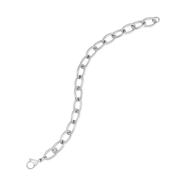 Stainless Steel Ribbed Textured Link Bracelet. Bichsel Jewelry in Sedalia, MO. Shop men's styles online or in-store today! 