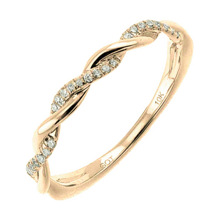 10K Yellow Gold Stackable 0.05ct Round Diamond Twist Ring. Bichsel Jewelry in Sedalia, MO. Shop diamond rings online or in-store today!