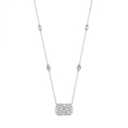 Square Shape 1.00ct Pavé Baguette Diamond Necklace with Round Diamond Station Chain. Bichsel Jewelry in Sedalia, MO. Shop styles online or in-store today!