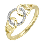 10K Yellow Gold 0.05ct  Round Diamond Link Ring. Bichsel Jewelry in Sedalia, MO. Free ring sizing. Shop ring styles online or in-store today!