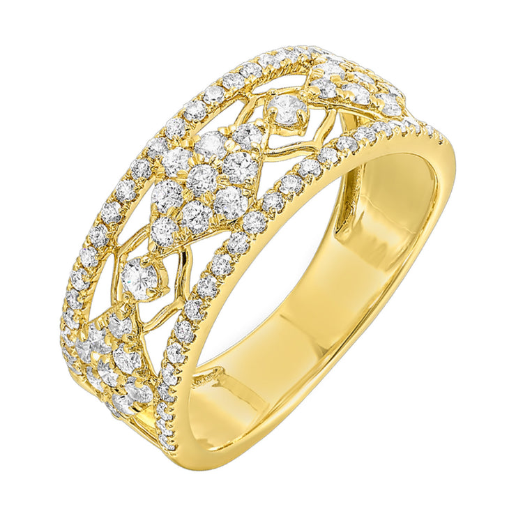 14K Yellow Gold Ornate 0.75ct Round Diamond Statement Ring. Bichsel Jewelry in Sedalia, MO. Shop ring styles online or in-store today!