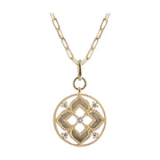 14K Yellow Gold & 0.25ct Diamond Round Clover Pendant with Link Chain. Bichsel Jewelry in Sedalia, MO. Shop styles online or in-store today!