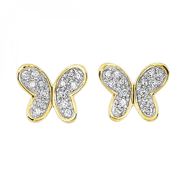 10K Yellow Gold 0.08ct Diamond Butterfly Stud Earrings. Bichsel Jewelry in Sedalia, MO. Shop earring styles online or in-store today!