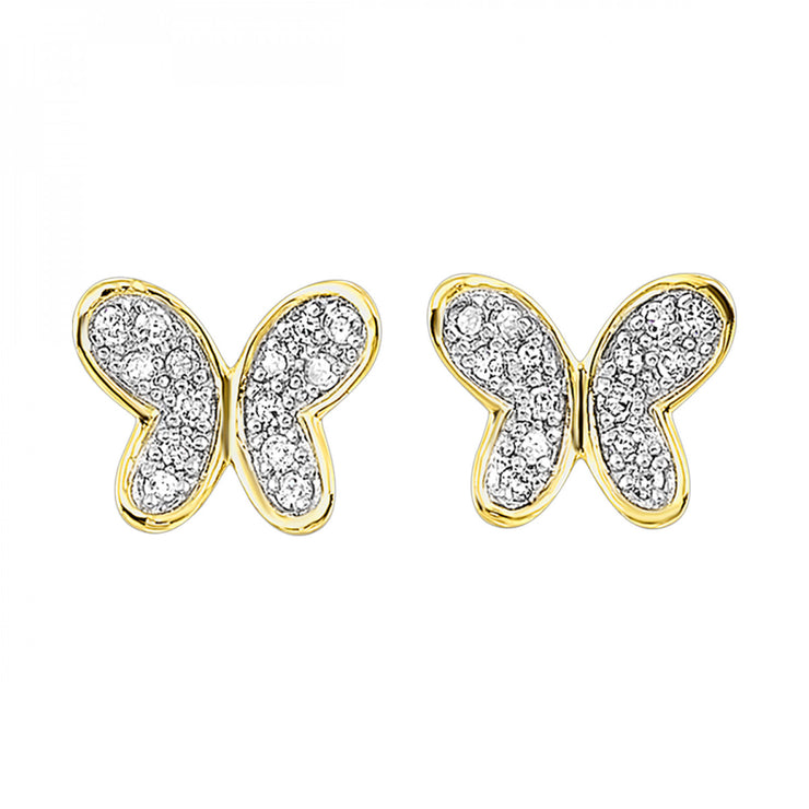 10K Yellow Gold 0.08ct Diamond Butterfly Stud Earrings. Bichsel Jewelry in Sedalia, MO. Shop earring styles online or in-store today!