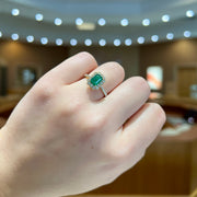 14K Yellow Gold 1ct Emerald Gemstone Ring with Scalloped 0.48ct Diamond Halo & Side Diamonds. Bichsel Jewelry in Sedalia, MO. Shop rings online or in-store today!