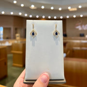 14K Yellow Gold Pear Shape Sapphire & Diamond Dangle Earrings. Bichsel Jewelry in Sedalia, MO. Shop gemstone earrings online or in-store today!