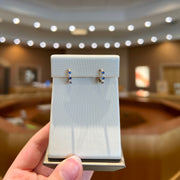 14K Yellow Gold Alternating Round Blue Sapphire & Diamond Hoops. Bichsel Jewelry in Sedalia, MO. Shop gemstone & diamond earrings online or in-store today!