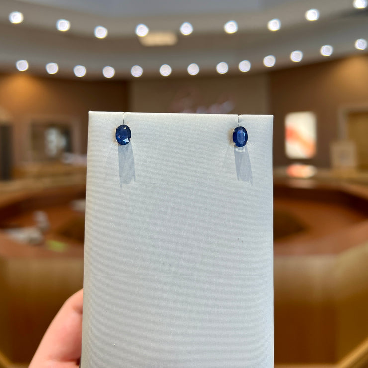14K White Gold 2.00ct Oval Blue Sapphire Studs. Bichsel Jewelry in Sedalia, MO. Shop gemstone earrings online or in-store today!