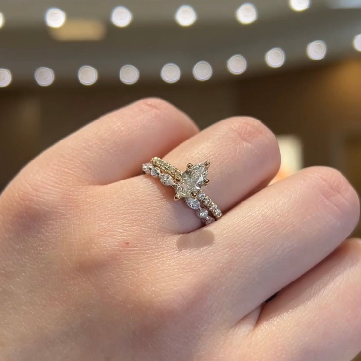 14K Yellow Gold 0.75ct Marquise Diamond Engagement Ring with 0.32ct Diamond Accent Band. Bichsel Jewelry in Sedalia, MO. Shop rings online or in-store today!