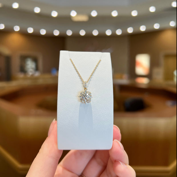 14K Yellow Gold Round 0.52ct Lab Grown Diamond Halo Pendant. Bichsel Jewelry in Sedalia, MO. Shop styles online or in-store today!
