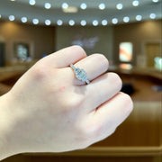 14K White Gold Emerald Cut Three-Stone Lab Grown Diamond Engagement Ring