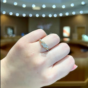 Two-Tone Lyria Leaves Round Lab Grown Diamond Engagement Ring