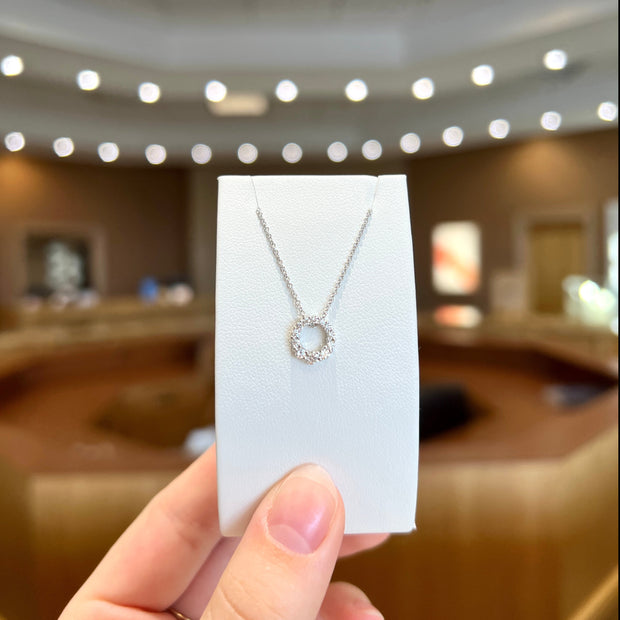 14K White Gold Round 0.25ct Graduated Lab Grown Diamond Circle Necklace, Round Diamonds, 0.25ct. Bichsel Jewelry in Sedalia, MO. Shop styles online or in-store! 