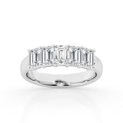 14K White Gold 3.50ct Five Stone Emerald Cut Lab Grown Diamond Band. Bichsel Jewelry in Sedalia, MO. Shop diamond wedding bands and anniversary rings online or in-store today!