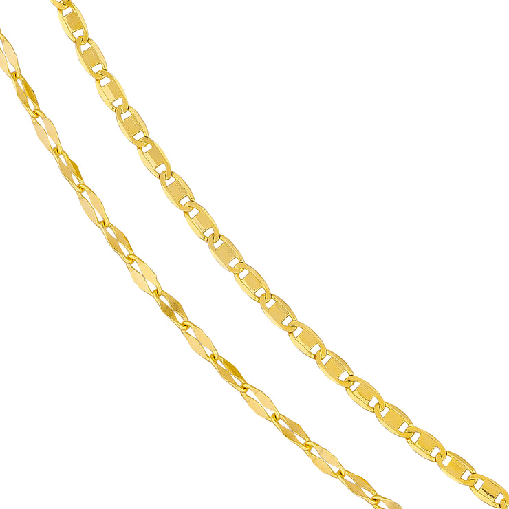 14K Yellow Gold Valentino and Hammered Forzentina Layered Chain Bracelet, Adjustable 7.5" Length. Bichsel Jewelry in Sedalia, MO. Shop online or in-store today!