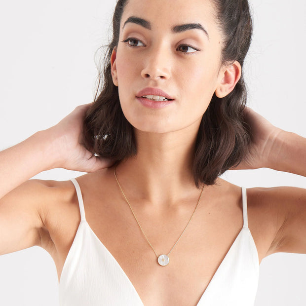 Ania Haie Gold Mother of Pearl Emblem Necklace