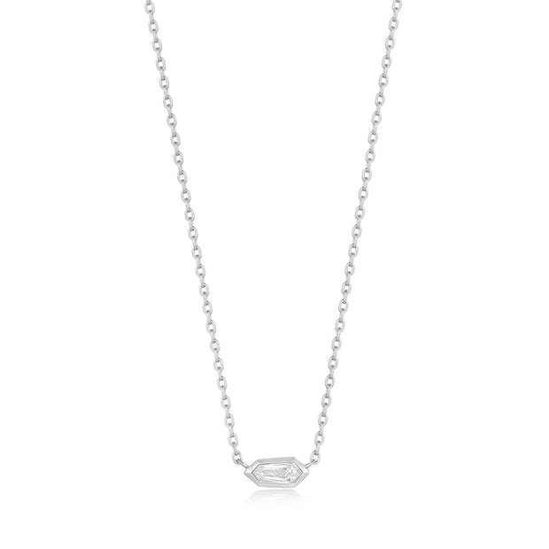 Ania Haie 925 Sterling Silver Sparkle Emblem Necklace with CZ Stone. Bichsel Jewelry in Sedalia, MO. Shop styles online or in-store today!