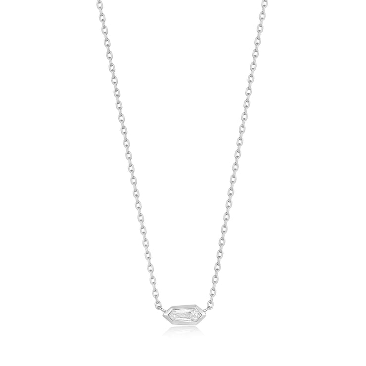 Ania Haie 925 Sterling Silver Sparkle Emblem Necklace with CZ Stone. Bichsel Jewelry in Sedalia, MO. Shop styles online or in-store today!