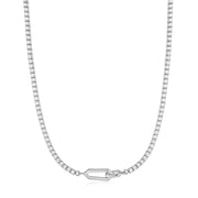 Ania Haie Silver Sparkle Chain Interlock Necklace