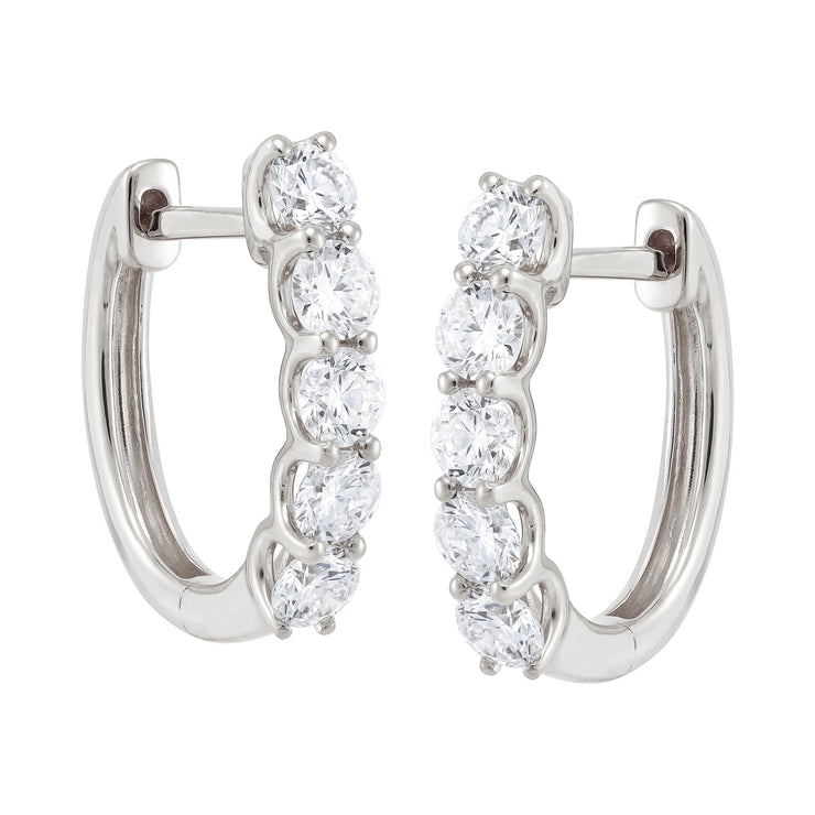 1ct Lab Grown 5-Diamond Hoops