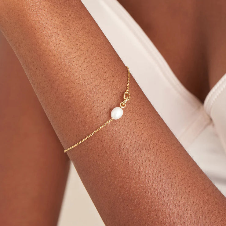 Ania Haie Gold Pearl Link Chain Bracelet, Sterling Silver with 14K Yellow Gold Plating. Bichsel Jewelry in Sedalia, MO. Shop online or in-store today!