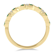 14K Yellow Gold Round 1.25ct Emerald & 0.08ct Diamond Stackable Band. Bichsel Jewelry in Sedalia, MO. Shop ring style online or in-store today!