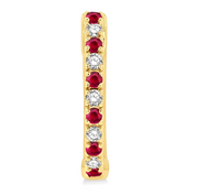 14K Yellow Gold Round Alternating Ruby & Diamond Huggie Hoop Earrings. Bichsel Jewelry in Sedalia, MO. Shop earring styles online or in-store today!