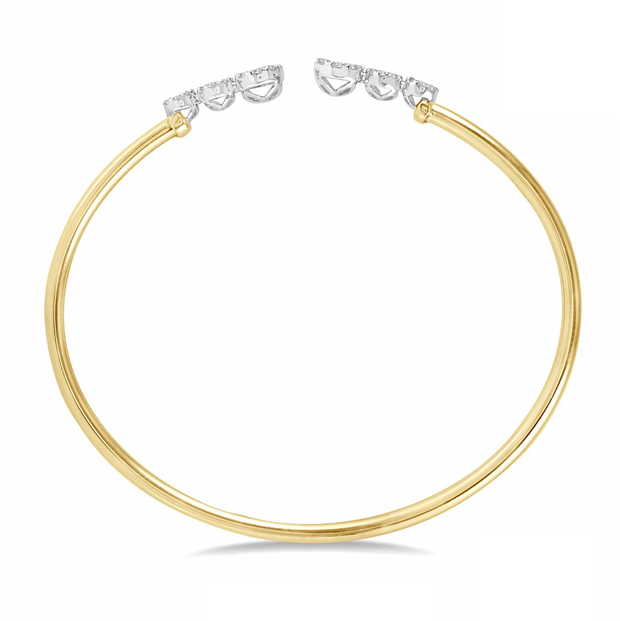 14K Yellow Gold 0.80ct Round Diamond Lovebright Invisible Halo Cluster Cuff Open Bangle. Bichsel Jewelry in Sedalia, MO. Shop online or in-store today!