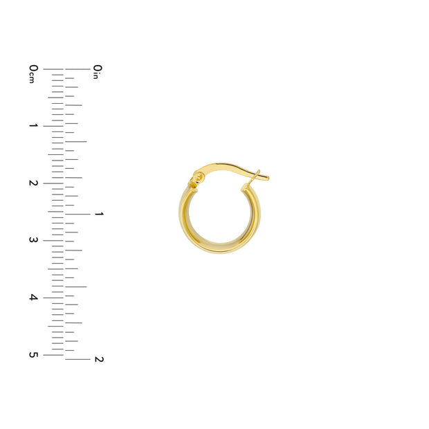 14K Yellow Gold 10mm Wide Polished Huggie Hoop Earrings. Bichsel Jewelry in Sedalia, MO. Shop earring styles online or in-store today!