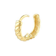 14K Polished Yellow Gold 3.5x13mm Croissant-Style Vintage Ribbed Huggie Hoop Earrings. Bichsel Jewelry in Sedalia, MO. Shop hoops online or in-store today!