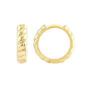 14K Polished Yellow Gold 3.5x13mm Croissant-Style Vintage Ribbed Huggie Hoop Earrings. Bichsel Jewelry in Sedalia, MO. Shop hoops online or in-store today!