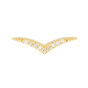 14K Yellow Gold 0.10ct Diamond Curved "V" Wing Shape Studs. Bichsel Jewelry in Sedalia, MO. Shop earring styles online or in-store today!