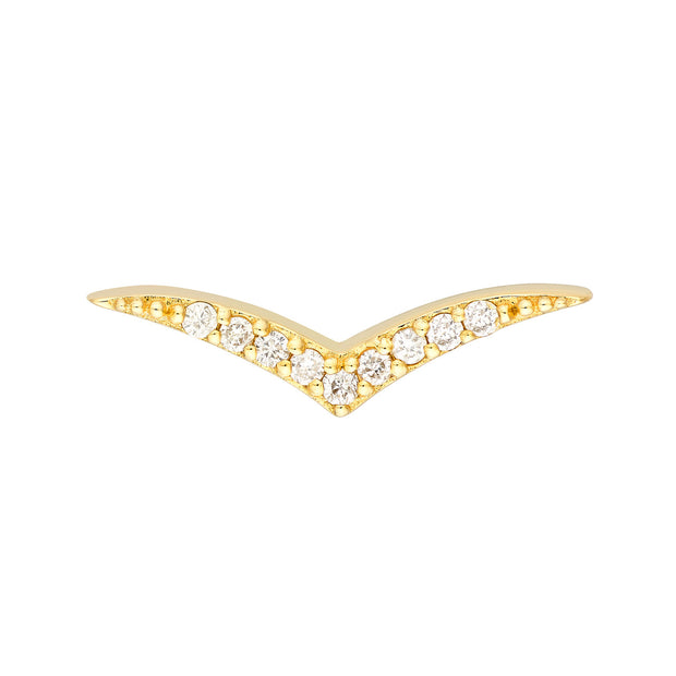 14K Yellow Gold 0.10ct Diamond Curved "V" Wing Shape Studs. Bichsel Jewelry in Sedalia, MO. Shop earring styles online or in-store today!