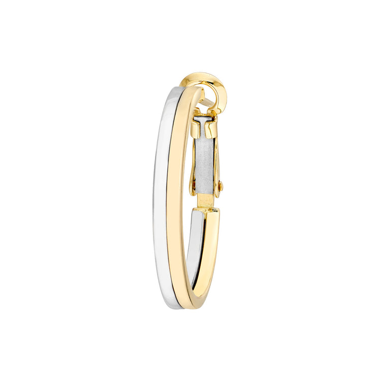 14K Yellow and White Gold Two-Tone Hoops with Omega Back. Bichsel Jewelry in Sedalia, MO. Shop earring styles online or in-store today!