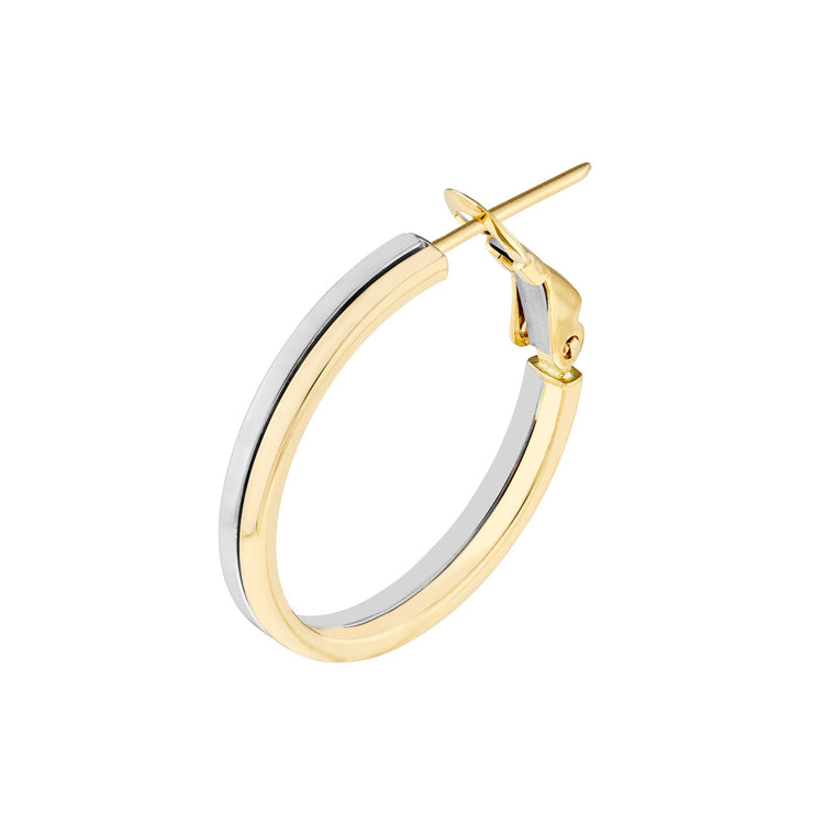 14K Yellow and White Gold Two-Tone Hoops with Omega Back. Bichsel Jewelry in Sedalia, MO. Shop earring styles online or in-store today!
